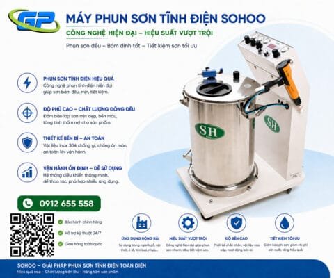 Máy phun sơn tĩnh điện SOHOO là giải pháp tối ưu cho ngành sơn công nghiệp, giúp bề mặt sơn mịn, đều màu và tiết kiệm vật liệu tối đa. Thiết bị ứng dụng công nghệ tĩnh điện hiện đại, tăng độ bám dính, giảm hao hụt sơn và thân thiện với môi trường. Với thiết kế bền bỉ, dễ vận hành và hiệu suất cao, máy phù hợp cho nhiều lĩnh vực như cơ khí, nội thất, kim loại và xây dựng. SOHOO mang đến chất lượng ổn định, nâng cao năng suất và giảm chi phí sản xuất cho doanh nghiệp.