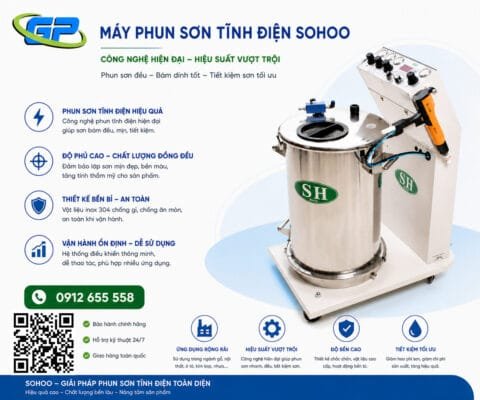 Súng sơn tĩnh điện SOHOO là thiết bị chuyên dụng giúp tạo lớp sơn phủ mịn, đều và có độ bám dính cao trên bề mặt kim loại. Ứng dụng công nghệ tĩnh điện tiên tiến, sản phẩm giúp tiết kiệm sơn, giảm hao hụt và nâng cao hiệu quả sản xuất. Với thiết kế gọn nhẹ, dễ sử dụng và độ bền cao, súng sơn SOHOO phù hợp cho nhiều lĩnh vực như cơ khí, nội thất và gia công công nghiệp.