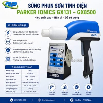 Thiết bị súng sơn tĩnh điện GX8500 Ionics Parker – Phun đều, bám dính tốt