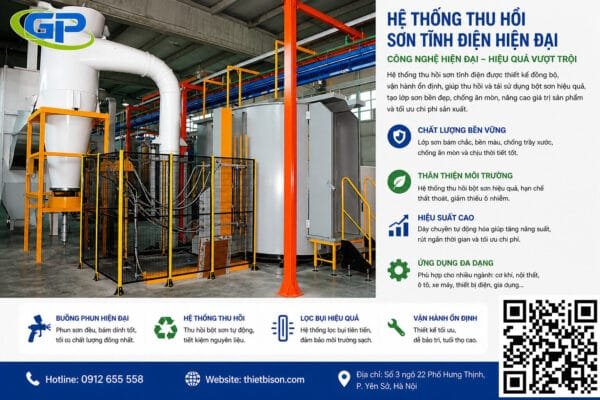 Dây Chuyền Sơn Tĩnh Điện Tự Động Hoạt Động Thế Nào? Hệ thống thu hồi sơn tĩnh điện hiện đại giúp tái sử dụng bột sơn hiệu quả, giảm thất thoát nguyên liệu và tối ưu chi phí sản xuất. Công nghệ vận hành ổn định, thân thiện môi trường, phù hợp cho nhiều ngành công nghiệp.